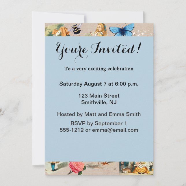  Nursery Alice Colorful 1800s Classic Wonderland  Invitation (Front)