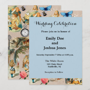 Nursery Alice Colorful 1800s Classic Wonderland  Invitation