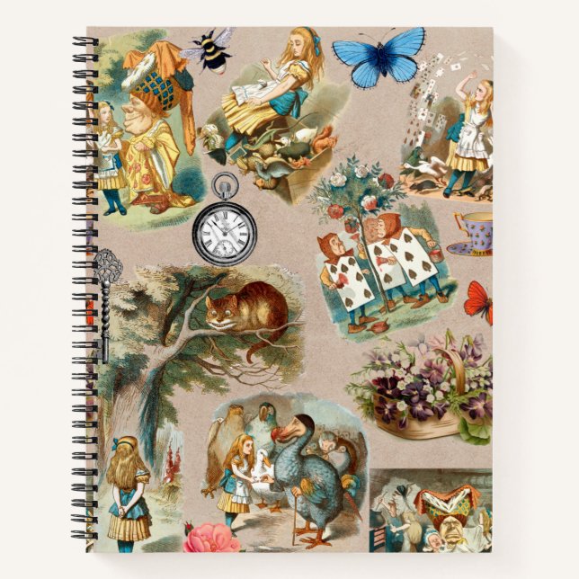  Nursery Alice Colorful 1800s Classic Wonderland  Notebook (Front)