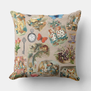 Nursery Alice Colorful 1800s Classic Wonderland  Outdoor Pillow