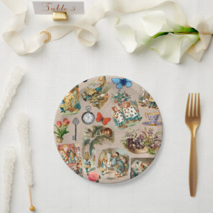 Nursery Alice Colorful 1800s Classic Wonderland Paper Plates