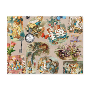 Nursery Alice Colorful 1800s Classic Wonderland  Postcard