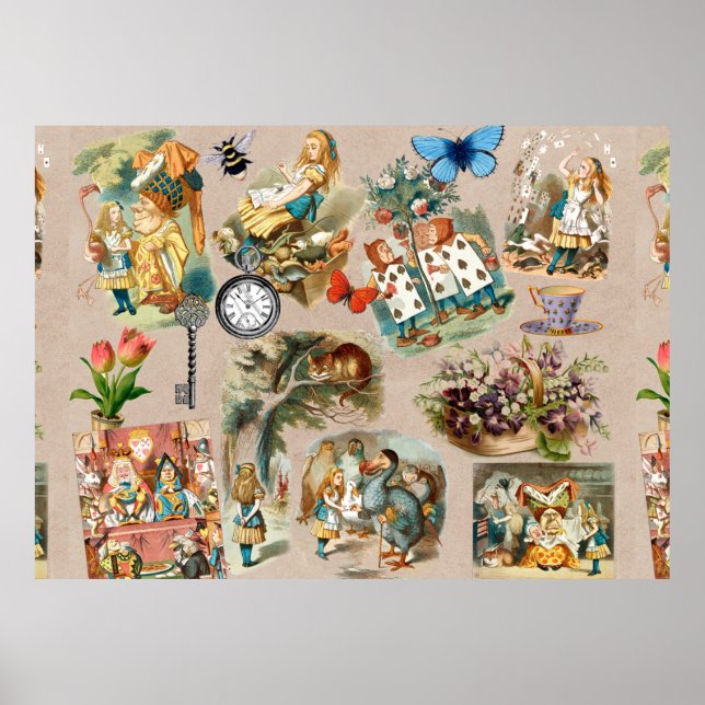  Nursery Alice Colorful 1800s Classic Wonderland  Poster (Front)