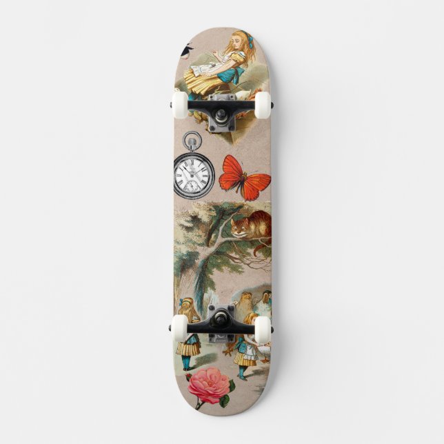  Nursery Alice Colorful 1800s Classic Wonderland  Skateboard (Front)