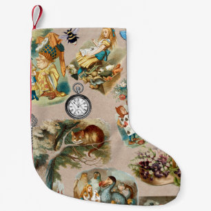 Nursery Alice Colorful 1800s Classic Wonderland  Small Christmas Stocking