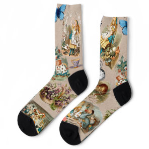 Nursery Alice Colorful 1800s Classic Wonderland  Socks