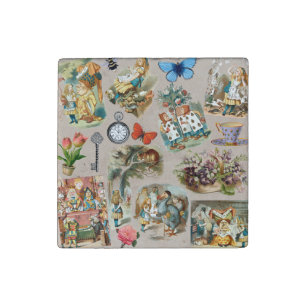 Nursery Alice Colorful 1800s Classic Wonderland Stone Magnet