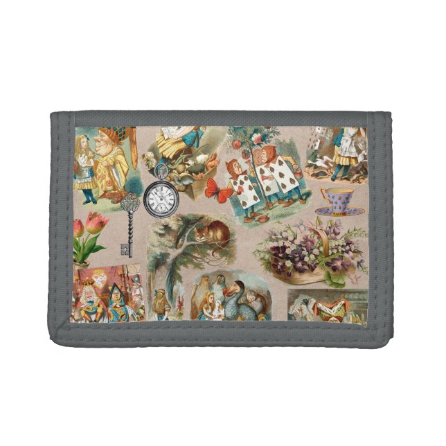  Nursery Alice Colorful 1800s Classic Wonderland  Trifold Wallet (Front)