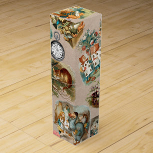 Nursery Alice Colorful 1800s Classic Wonderland  Wine Box