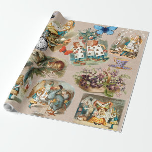 Nursery Alice Colorful 1800s Classic Wonderland Wrapping Paper
