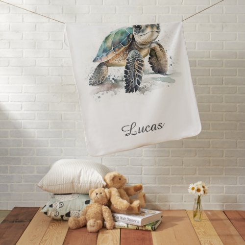 Nursery Baby Blanket Sea Animal Turtle