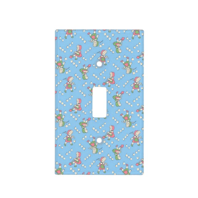Nursery Baby Girl Light Blue Light Switch Plate (Front)
