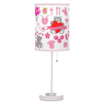 Nursery Baby Girl Pink Cute Pattern Baby Items Table Lamp