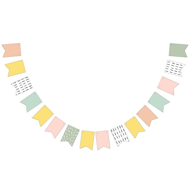 Nursery Baby Room Cute Colorful Cute pastel  Bunting Flags (All)