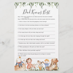 Nursery Baby Shower Dad Knows Best Game