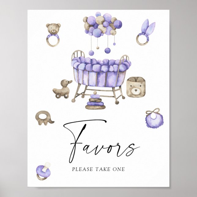 Nursery baby shower Favors Poster (Front)