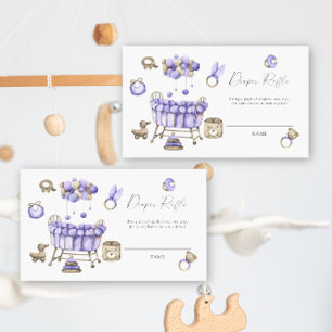 Nursery baby shower gender neutral diaper raffle enclosure card