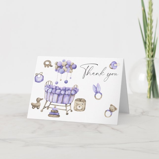 Nursery baby shower - Thank You Card (Front)