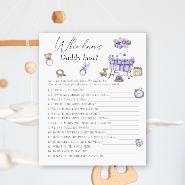 Nursery baby shower - Who knows daddy best game (Creator Uploaded)