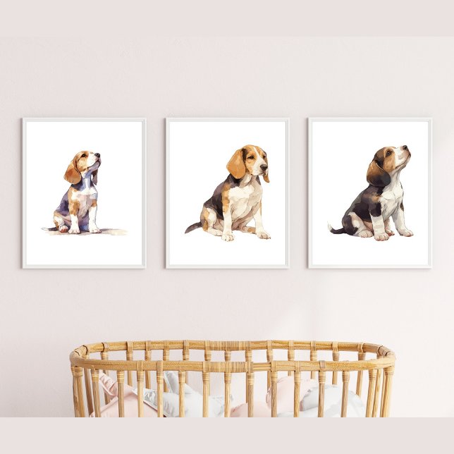 Nursery Beagle Wall Art, Beagle Puppy Art Wall Art Sets (Creator Uploaded)