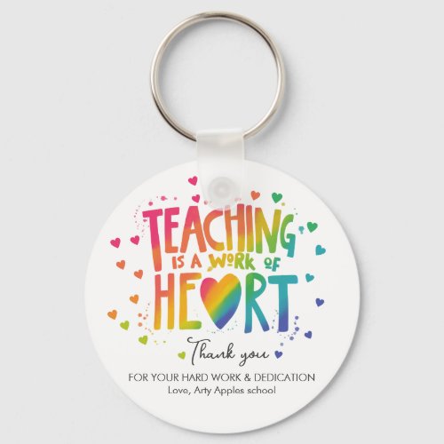 Nursery Best teacher rainbow colour heart Tote Bag Keychain