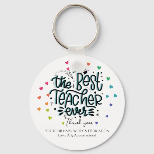 Nursery Best teacher rainbow colour heart Tote Bag Keychain