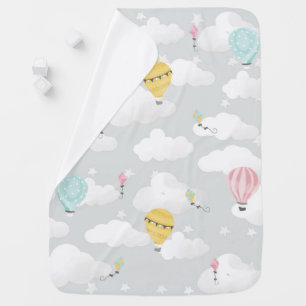 Nursery blanket hot air balloons