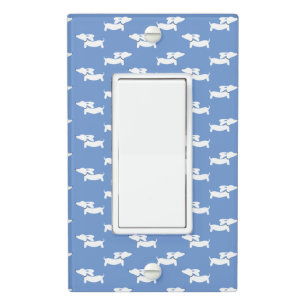 Nursery Blue Dachshund Light Switch Cover 
