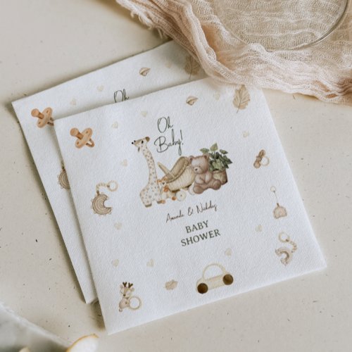 Nursery Boho Animals Gender Neutral Napkins