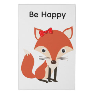 Nursery Canvas - Red Fox Be Happy