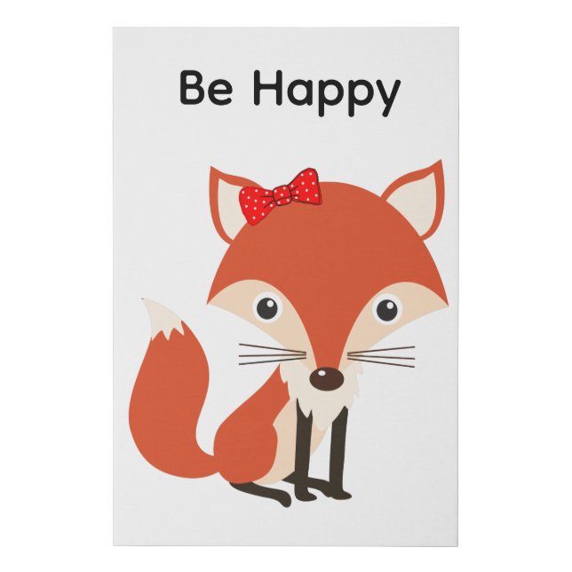 Nursery Canvas - Red Fox Be Happy (Front)