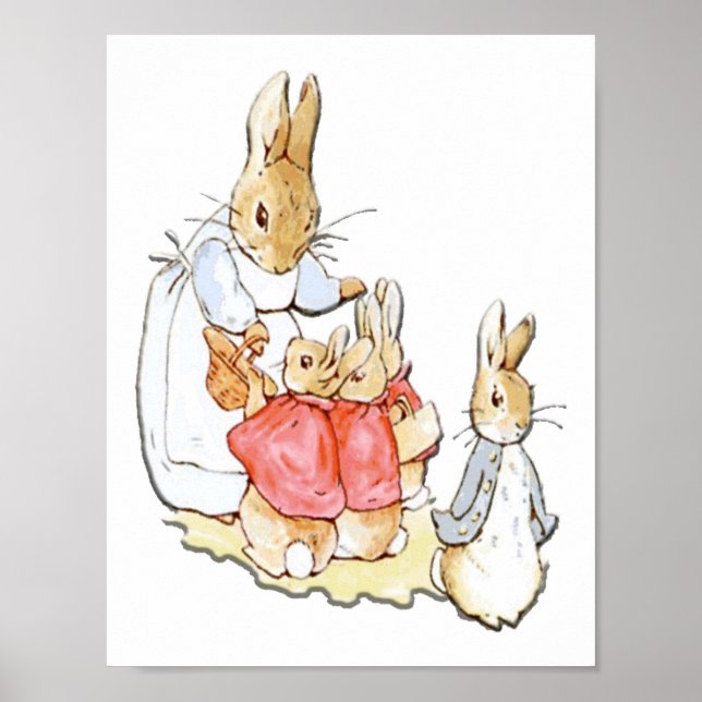 Nursery Characters Peter Rabbit Beatrix Potter Poster (Front)