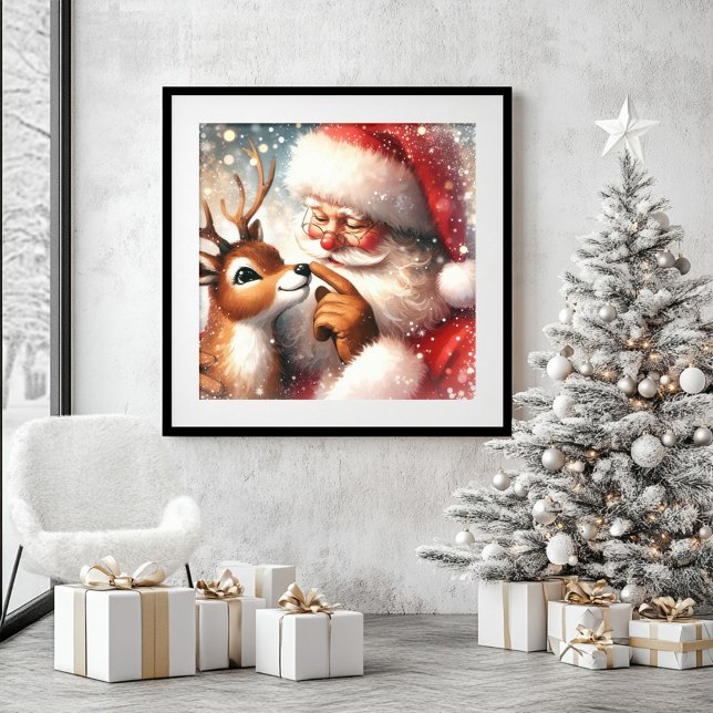 Nursery Christmas Wall Art Santa Claus and Rudolph (Nursery Christmas Wall Art Santa Claus and Rudolph)