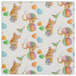 Nursery circus animal watercolor art fabric