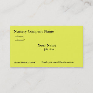 Nursery company business cards