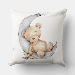 Nursery Cushion - Baby Bear Moon Stars