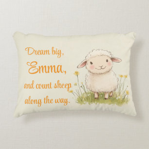 Nursery Decor, Cute Sheep, Personalized  Accent Pillow