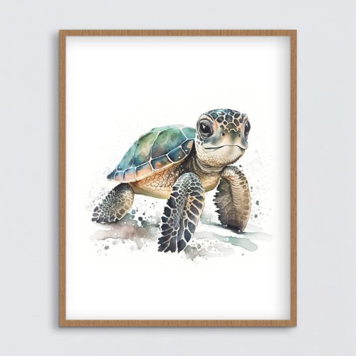 Nursery Decor Poster Sea Animal Turtle