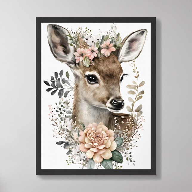 Nursery Deer Poster  (Framed Front)