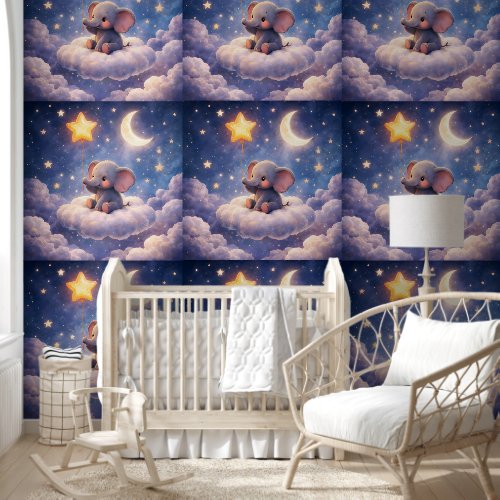 Nursery elephant wallpaper