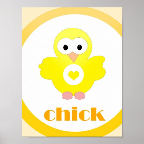 nursery farm animal chick poster