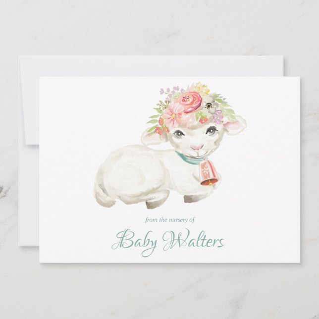 Nursery Farm Animal Monogram Baby Shower Thank You Card (Front)