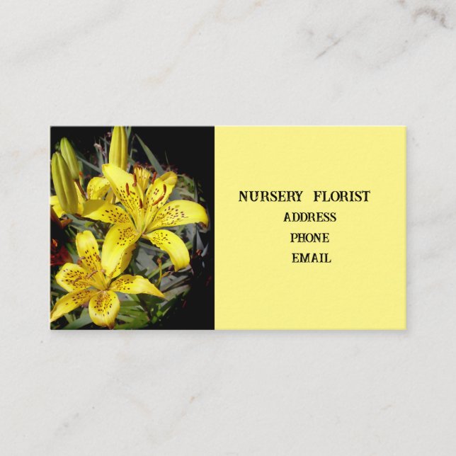 Nursery Florist Business Card (Front)