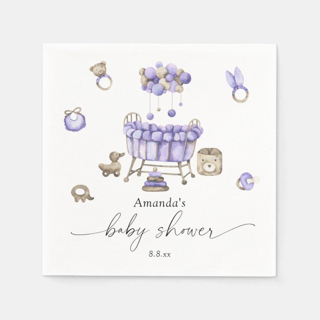 Nursery gender neutral Baby shower Napkins (Front)