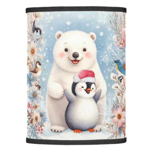 Nursery Girl Boy Room winter art bear penquin snow Lamp Shade