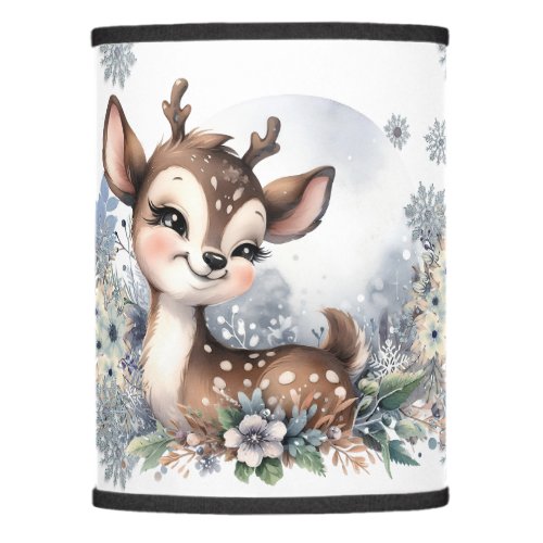 Nursery Girl Room blue watercolor cute deer Lamp Shade