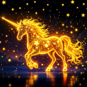 Nursery gold unicorn design glitter magic art framed art