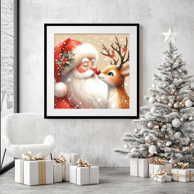 Nursery Holiday Wall Art Santa and Rudolph Decor (Nursery Holiday Wall Art Santa and Rudolph Decor)
