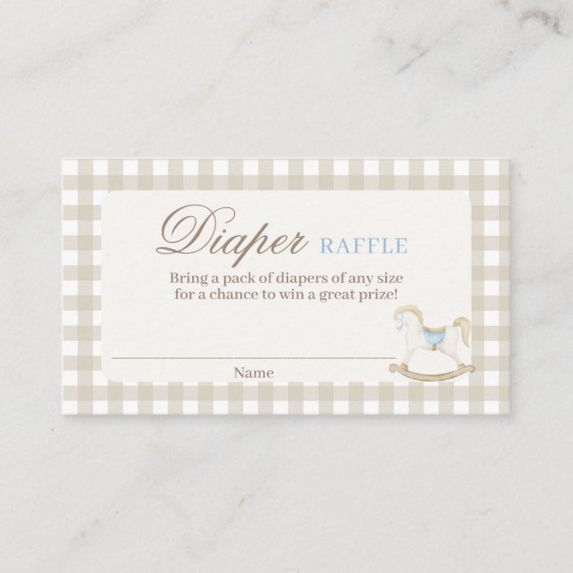 Nursery horse Diaper Raffle Card (Front)