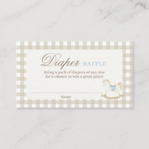 Nursery horse Diaper Raffle Card